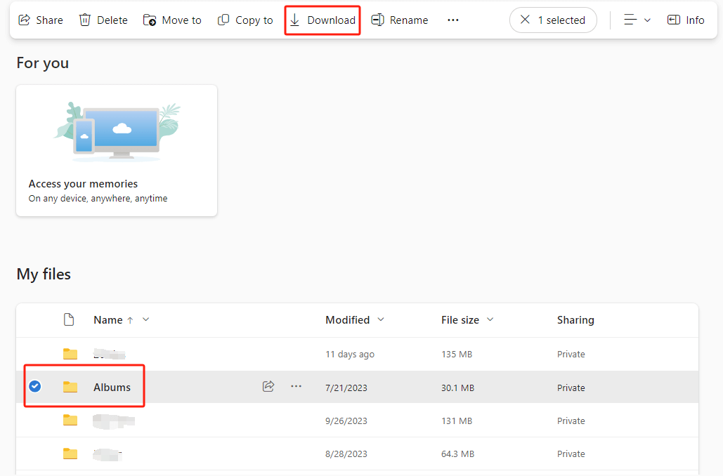 Download OneDrive Folder